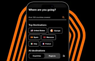 Orange Travel App：目的地选择界面