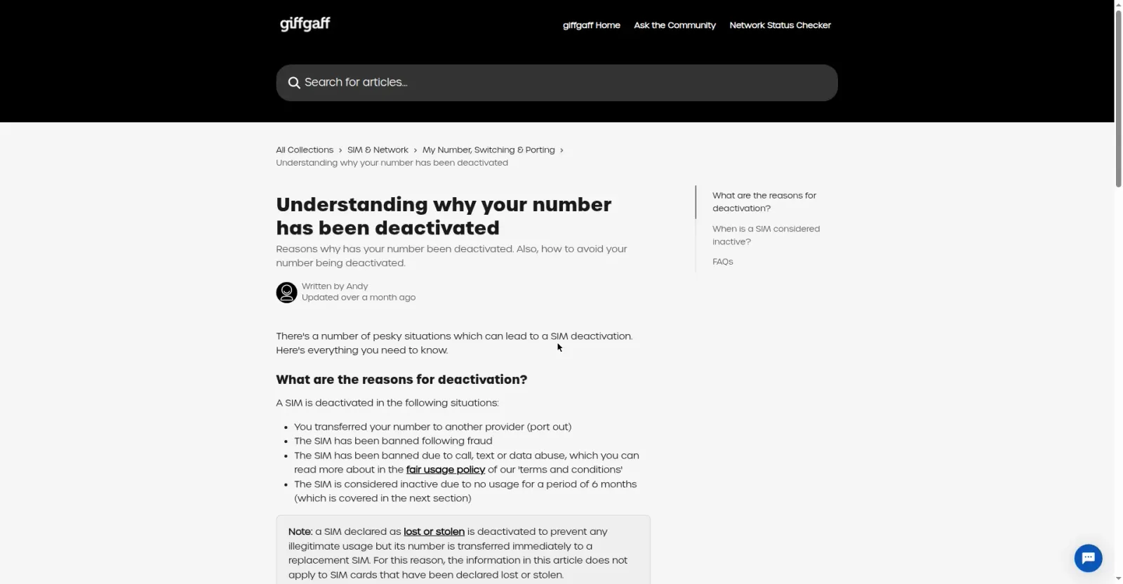 giffgaff 号码停用规则:6 个月无使用即回收