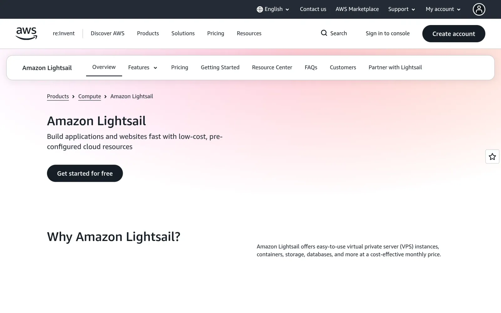 Lightsail：轻量云服务器