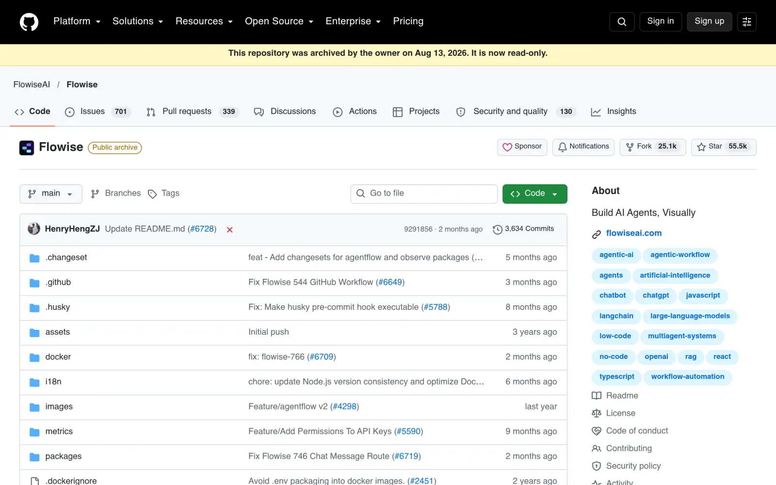 Flowise GitHub 仓库