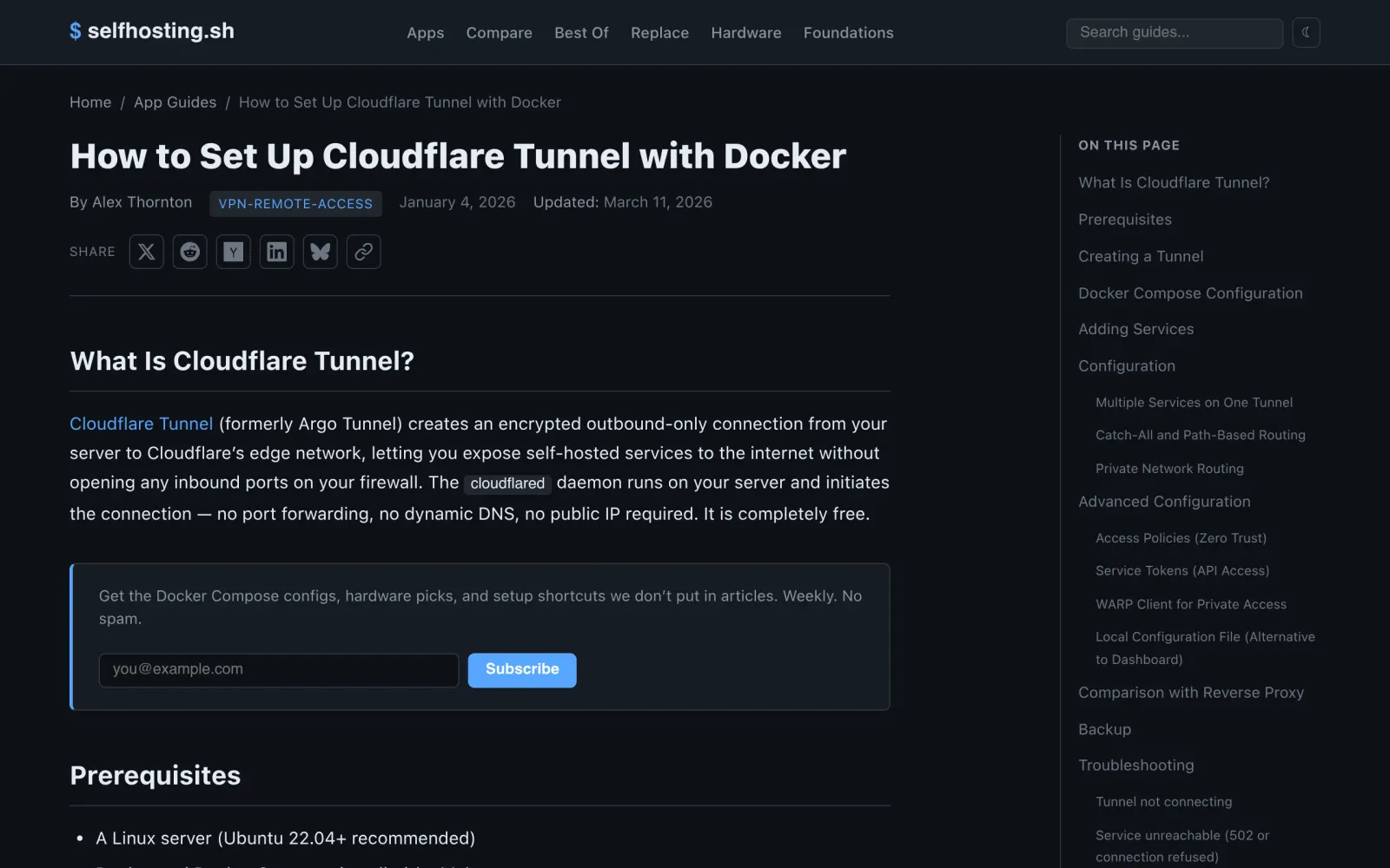 Docker 部署 Cloudflare Tunnel 分步教程
