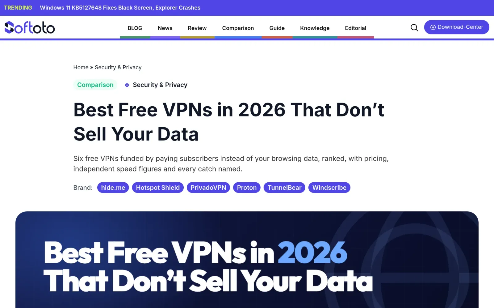 免费 VPN 记分牌
