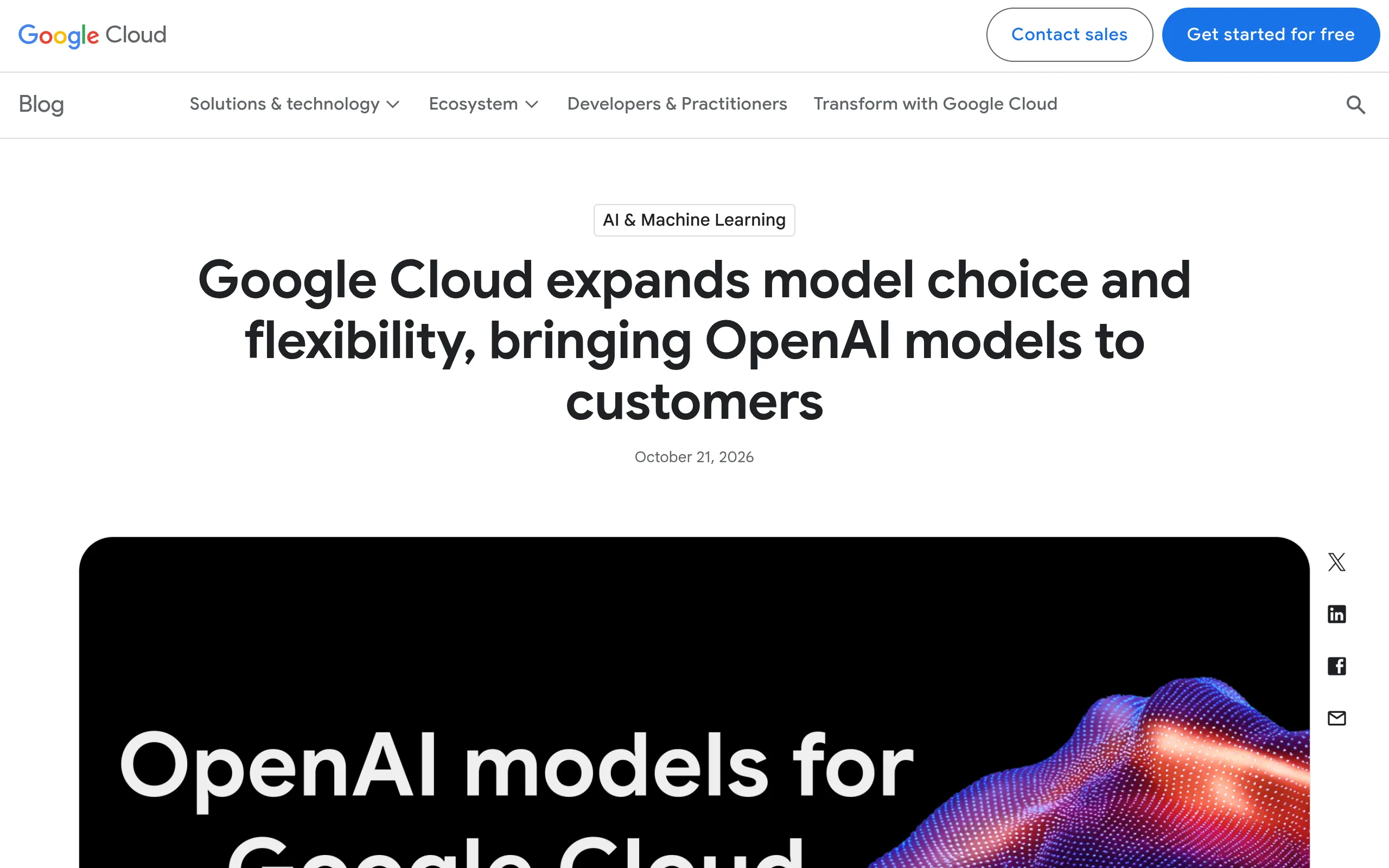 OpenAI 模型正式登陆 Google Cloud：GPT-6 全家桶进 Model Garden，独立开发者今天能做三件事