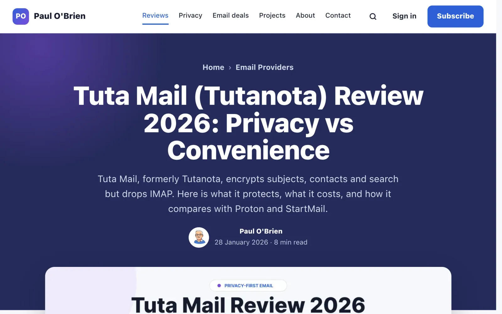 Tuta 2026 review, prices rechecked 8 October 2026