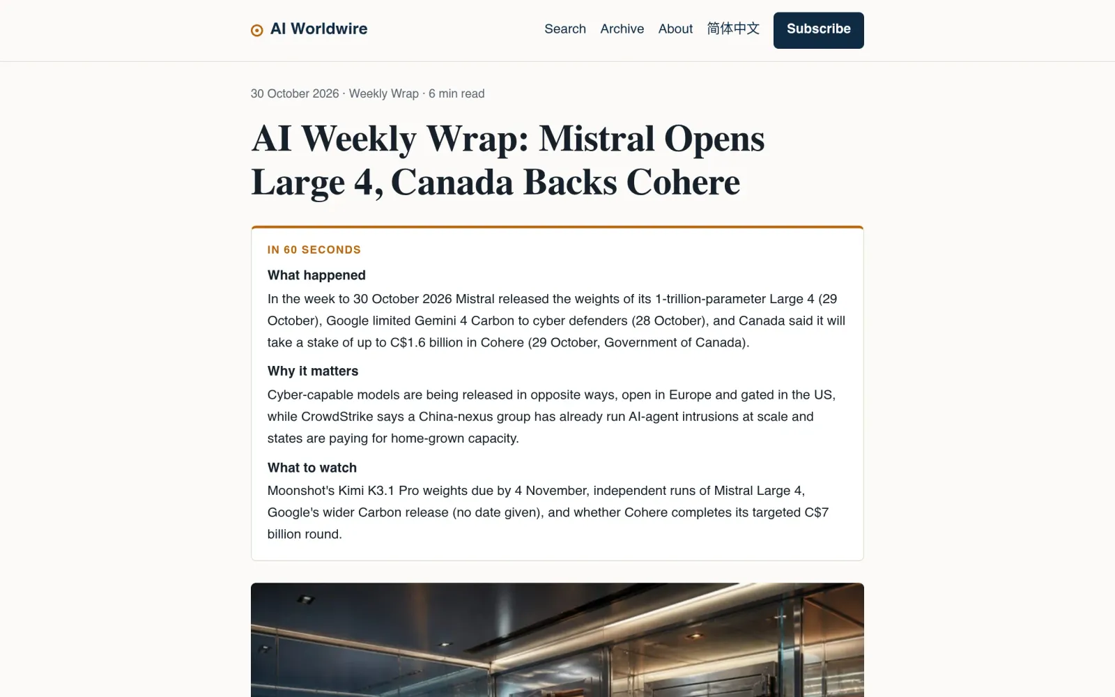AI weekly wrap: Mistral opens Large 4, Canada backs Cohere